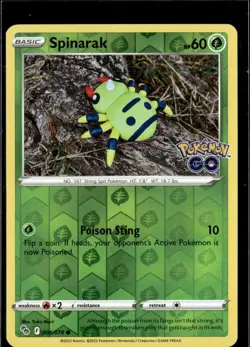 Pokemon Spinarak 006/078 Pokemon Go Reverse Holo Common 2 Card Lot - Image 1