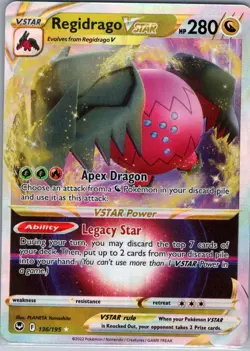 Regidrago VSTAR 136/195 SWSH12: Silver Tempest - Pokemon Card - NM - Image 1
