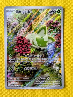Pokemon TCG Sprigatito Illustration Rare Paldea Evolved Card 196/193 NM - Image 1