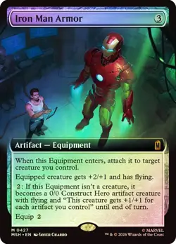 Iron Man Armor Foil Extended Art Marvel Super Heroes NM MTG - Image 1