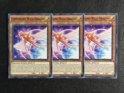 3x YuGiOh! - Converging Wills Dragon DAMA-EN001 Common 1st Edition Near Mint - Image 1