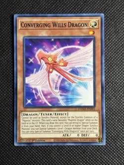 3x YuGiOh! - Converging Wills Dragon DAMA-EN001 Common 1st Edition Near Mint - Image 2