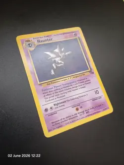 Rare Pokemon TCG Haunter 21/62 Rare Non-Holo Card Fossil Vintage WOTC 1999 MP - Image 2
