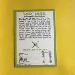 Fleer 1963 Smoky Burgess #55 Pittsburgh Pirates Baseball Card - Image 2