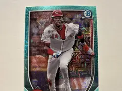 2025 Bowman Chrome Mega Elly De La Cruz /299 Aqua Mojo Baseball Card MLB Reds! - Image 2
