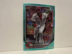 2025 Bowman Chrome Mega Elly De La Cruz /299 Aqua Mojo Baseball Card MLB Reds! - Image 5