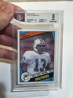 Dan Marino - 1984 Topps Football Rookie Card RC #123 - BGS 8 NM-MT - Image 1