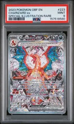 2023 Pokemon Obsidian Flames Charizard ex 223/197 SIR PSA 9 MINT - Image 1