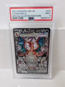 PSA 9 Mint Charizard ex 2023 Obsidian Flames 223/197 SIR Pokemon Card - Image 1