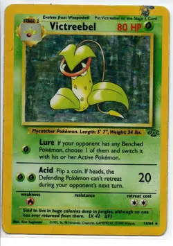 Victreebel 14/64 Holo Rare Jungle Pokemon Unlimited Holo Damaged - Image 1