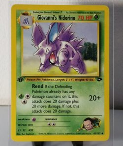 Pokemon Giovanni's Nidorino Gym Challenge 1st Edition Uncommon 45/132 LP+ - Image 1
