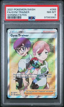 PSA 8 - #068 FULL ART GYM TRAINER - 2021 POKEMON SWORD & SHIELD SHINING FATES - Image 1
