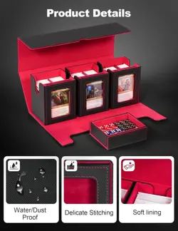 banloga MTG Deck Box 4‑in‑1 Holds 300+ Double‑Sleeved Cards w/ Dice Tray - Image 3