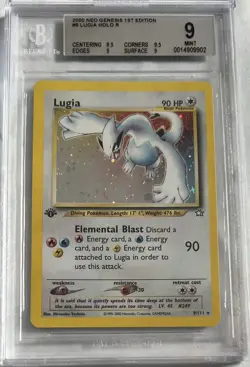 Lugia 2000 Pokemon Neo Genesis 1st Edition #9 Holo Rare BGS 9 MINT - Image 1