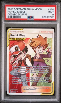 FA/RED & BLUE COSMIC ECLIPSE POKEMON SUN & MOON COSMIC ECLIPSE 2019 234 PSA 9 - Image 1