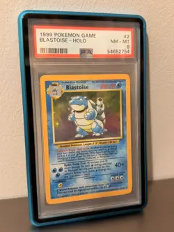 Pokemon PSA 8 Base Set Blastoise Holo Rare 2/102 NM-MINT - Image 3