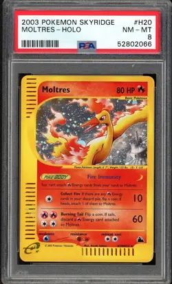 Moltres Holo H20/144 PSA 8 Skyridge Pokemon - Image 1