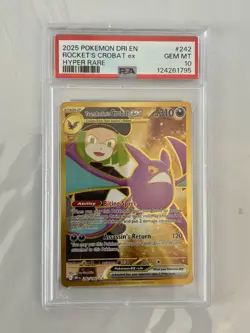 The Pokemon Company Team Rocket's Crobat ex 242/182 Sv10 Holo PSA 10 Hyper Rare - Image 1