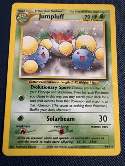 Pokemon TCG Neo Revelation Jumpluff 9/64 Unlimited Holo Rare Damaged Conditions - Image 1
