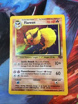 Pokemon TCG Flareon Jungle 3/64 Holo Unlimited Holo Rare - Image 1