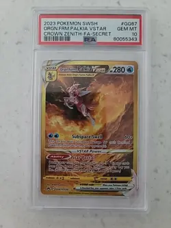 2023 POKEMON SWSH CROWN ZENITH #GG67 FULL ART ORIGIN FORME PALKIA VSTAR PSA 10 - Image 1
