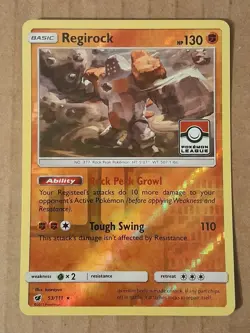 Regirock 53/111 Pokemon League Reverse Holo Promo See Pictures - Image 1