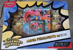 Pokemon TCG Mega Evolution Ascended Hero’s Mega Feraligatr Ex New Sealed Box - Image 1