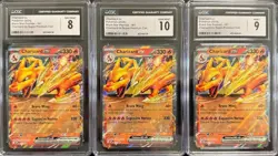 SEQUENTIAL CGC 8 10 9 CHARIZARD EX 161 BLACK PROMOS SUPER PREMIUM POKEMON - Image 1