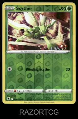 SCYTHER 004/189 C ASTRAL RADIANCE POKEMON REVERSE HOLO LP - Image 1