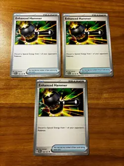 3x Enhanced Hammer - Twilight Masquerade 148 - Non-Holo - Pokemon - Image 1