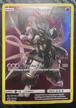 Pokemon TCG Armored Mewtwo SM228 Black Star Promo 2019 Full Art LP - Image 1