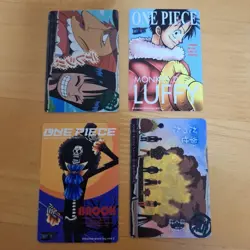 One Piece Caramel Popcorn Plastic Card Set of 4 Luffy Robin Brook 2008 Rare - Image 1