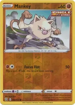 Mankey 66/163 Reverse Holo | Battle Styles | Pokemon Card - Image 1
