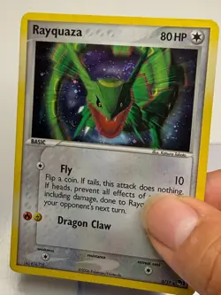 Pokemon Rayquaza Card 3/17 Holo Rare Pop Series 1 NM SWIRL - Image 1