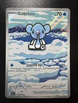 POKEMON CUBCHOO 109/086 BLACK BOLT ILLUSTRATION RARE LP - Image 1
