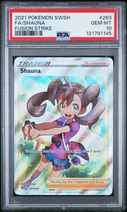 Shauna 2021 Pokemon Fusion Strike 263/264 Full Art Trainer PSA 10 - Image 1