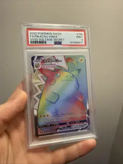 Pokemon TCG SWSH04 Vivid Voltage Pikachu VMAX 188/185 Secret Holo PSA 9 EN - Image 1