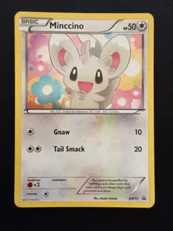 Pokemon Black & White Black Star Promo Minccino Cosmos Holo BW13 MP - Image 1