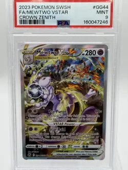 Mewtwo VSTAR Holo GG44/GG70 Pokemon Crown Zenith Galarian Gallery PSA 9 Mint - Image 1