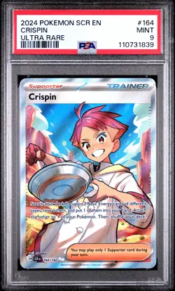 2024 POKEMON SCR EN-STELLAR CROWN ULTRA RARE #164 CRISPIN PSA 9 - Image 1
