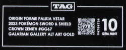 Pokemon Crown Zenith GG67/GG70 Oringin Forme Palkia VSTAR TAG 10 (978) *RANK #4* - Image 3