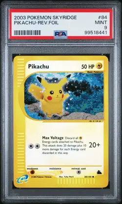 2003 Pokemon Skyridge 84 Pikachu - Reverse Holo Foil PSA 9 - Image 1