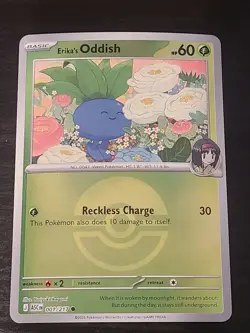 Erika's Oddish (Poke Ball) Pokemon TCG ME: Ascended Heroes #001/217 Rev Holo - Image 1