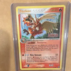 RARE Pokemon TCG Blaziken 5/108 EX Power Keepers Reverse Holo Stamp 2007 - LP/MP - Image 1