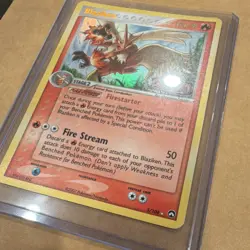 RARE Pokemon TCG Blaziken 5/108 EX Power Keepers Reverse Holo Stamp 2007 - LP/MP - Image 2