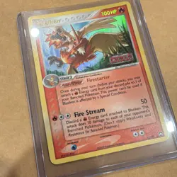 RARE Pokemon TCG Blaziken 5/108 EX Power Keepers Reverse Holo Stamp 2007 - LP/MP - Image 5