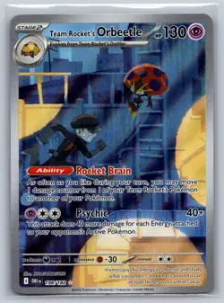 Team Rocket's Orbeetle 198/182 Illustration Rare Destined Rivals Pokemon Holo NM - Image 1