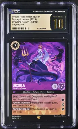 Disney Lorcana Ursula Sea Witch Queen Legendary CGC PRISTINE 10 #58 - Image 1