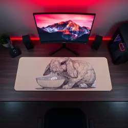 Cute Rabbit Ramen Playmat - Kawaii Anime Style Gaming Mat for MTG, YuGiOh, TCG - Image 5