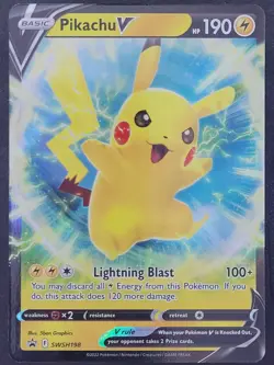 Pikachu V SWSH198 Ultra Rare Black Star Promo Pokemon TCG - Image 1